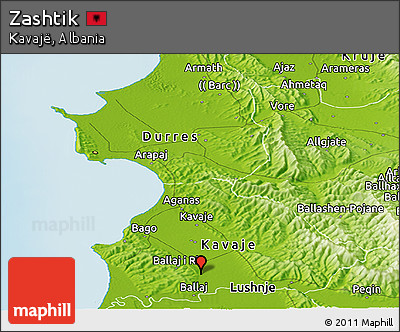 Physical Panoramic Map of Zashtik