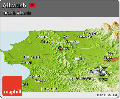 Physical Panoramic Map of Allçaush