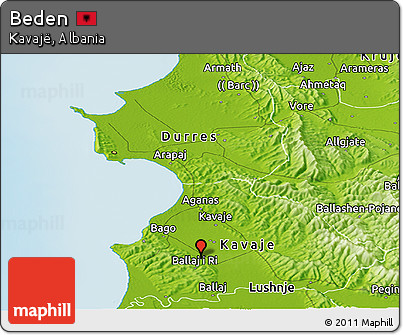 Physical Panoramic Map of Beden