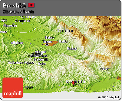 Physical Panoramic Map of Broshkë