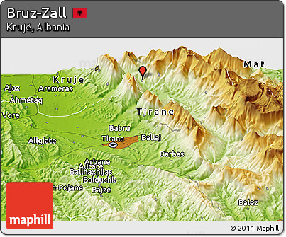Physical Panoramic Map of Bruz-Zall