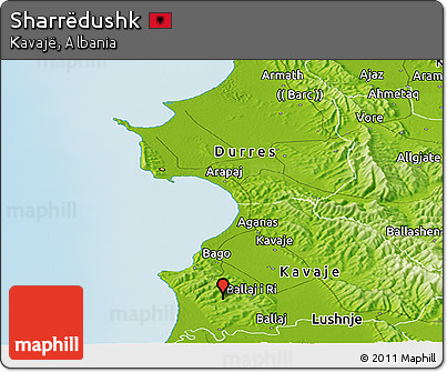 Physical Panoramic Map of Sharrëdushk