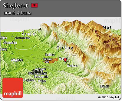 Physical Panoramic Map of Shejleret