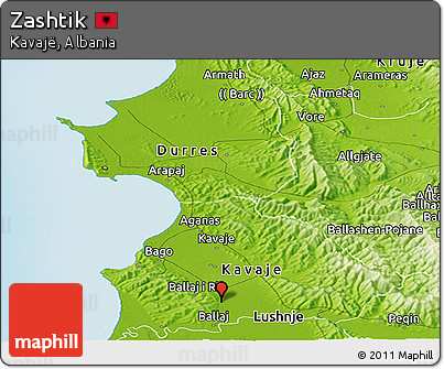 Physical Panoramic Map of Zashtik