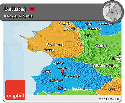 Political Panoramic Map of Ballutaj