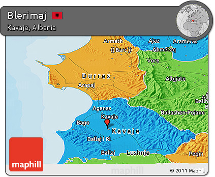 Political Panoramic Map of Blerimaj