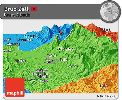 Political Panoramic Map of Bruz-Zall