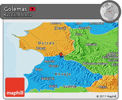 Political Panoramic Map of Golemas