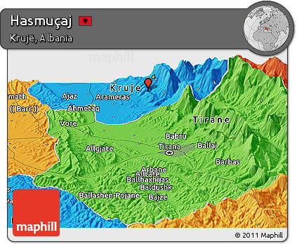 Political Panoramic Map of Hasmuçaj