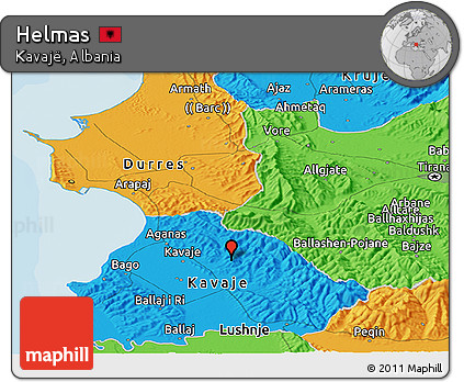 Political Panoramic Map of Helmas