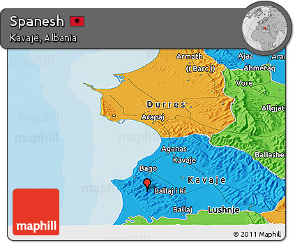 Political Panoramic Map of Spanesh