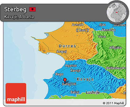 Political Panoramic Map of Stërbeg