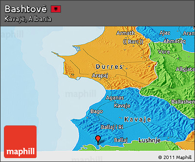 Political Panoramic Map of Bashtovë