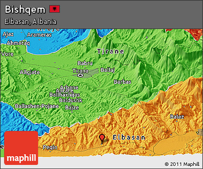 Political Panoramic Map of Bishqem