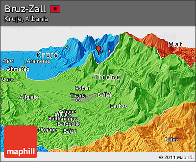 Political Panoramic Map of Bruz-Zall