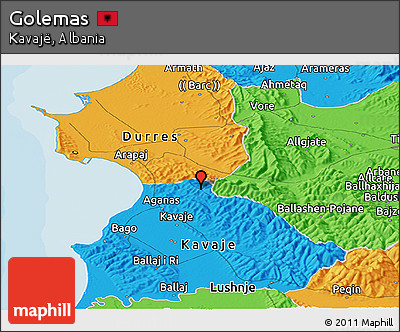 Political Panoramic Map of Golemas