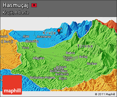 Political Panoramic Map of Hasmuçaj