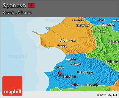 Political Panoramic Map of Spanesh