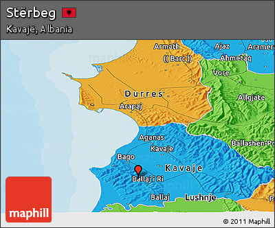 Political Panoramic Map of Stërbeg