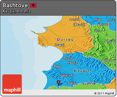 Political Panoramic Map of Bashtovë