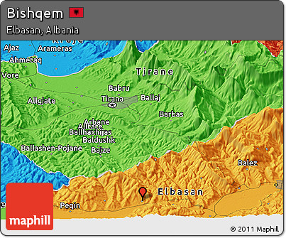 Political Panoramic Map of Bishqem