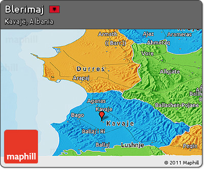 Political Panoramic Map of Blerimaj