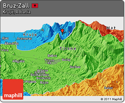 Political Panoramic Map of Bruz-Zall