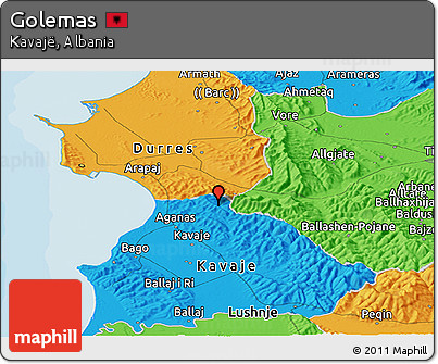 Political Panoramic Map of Golemas