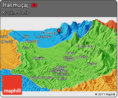 Political Panoramic Map of Hasmuçaj