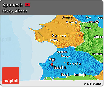 Political Panoramic Map of Spanesh