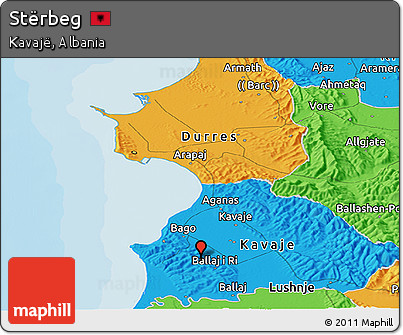 Political Panoramic Map of Stërbeg