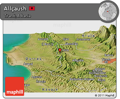 Satellite Panoramic Map of Allçaush
