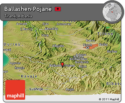 Satellite Panoramic Map of Ballashen-Pojanë