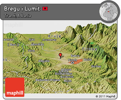 Satellite Panoramic Map of Bregu I Lumit