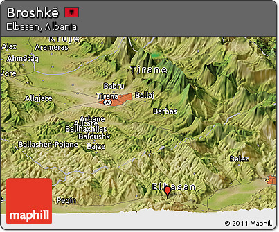 Satellite Panoramic Map of Broshkë