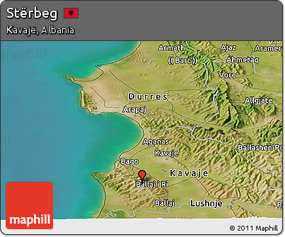 Satellite Panoramic Map of Stërbeg