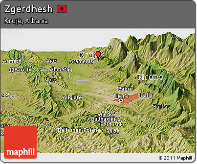 Satellite Panoramic Map of Zgërdhesh