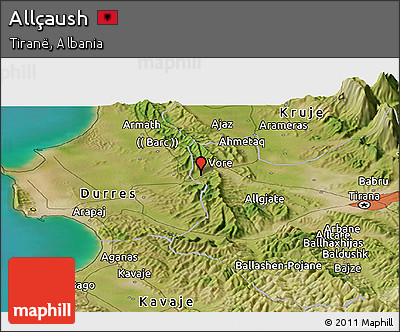 Satellite Panoramic Map of Allçaush