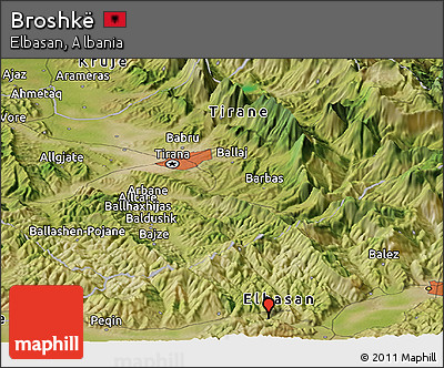 Satellite Panoramic Map of Broshkë