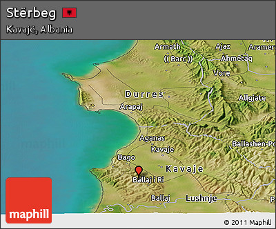 Satellite Panoramic Map of Stërbeg