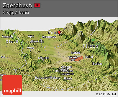 Satellite Panoramic Map of Zgërdhesh