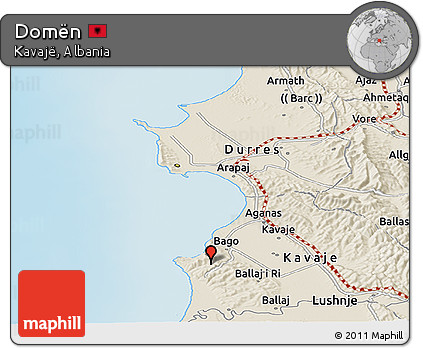 Shaded Relief Panoramic Map of Domën