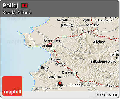 Shaded Relief Panoramic Map of Ballaj