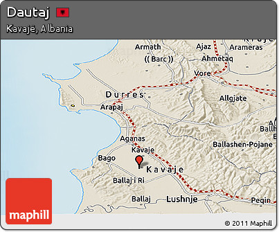 Shaded Relief Panoramic Map of Dautaj