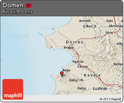 Shaded Relief Panoramic Map of Domën