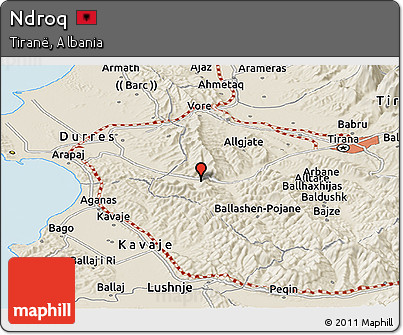 Shaded Relief Panoramic Map of Ndroq