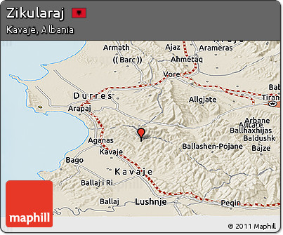 Shaded Relief Panoramic Map of Zikularaj
