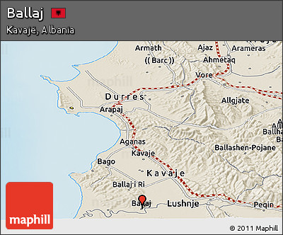 Shaded Relief Panoramic Map of Ballaj