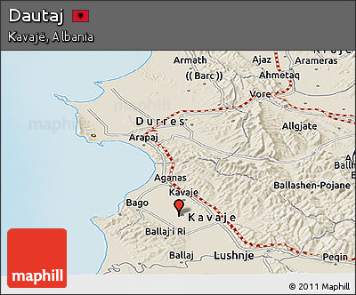 Shaded Relief Panoramic Map of Dautaj