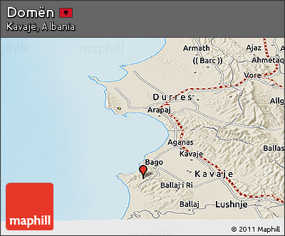 Shaded Relief Panoramic Map of Domën
